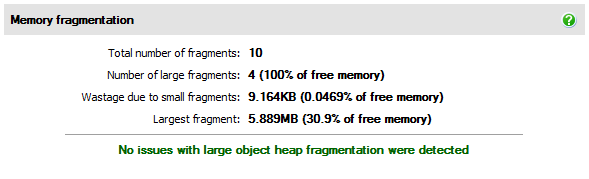 Memory fragmentation section