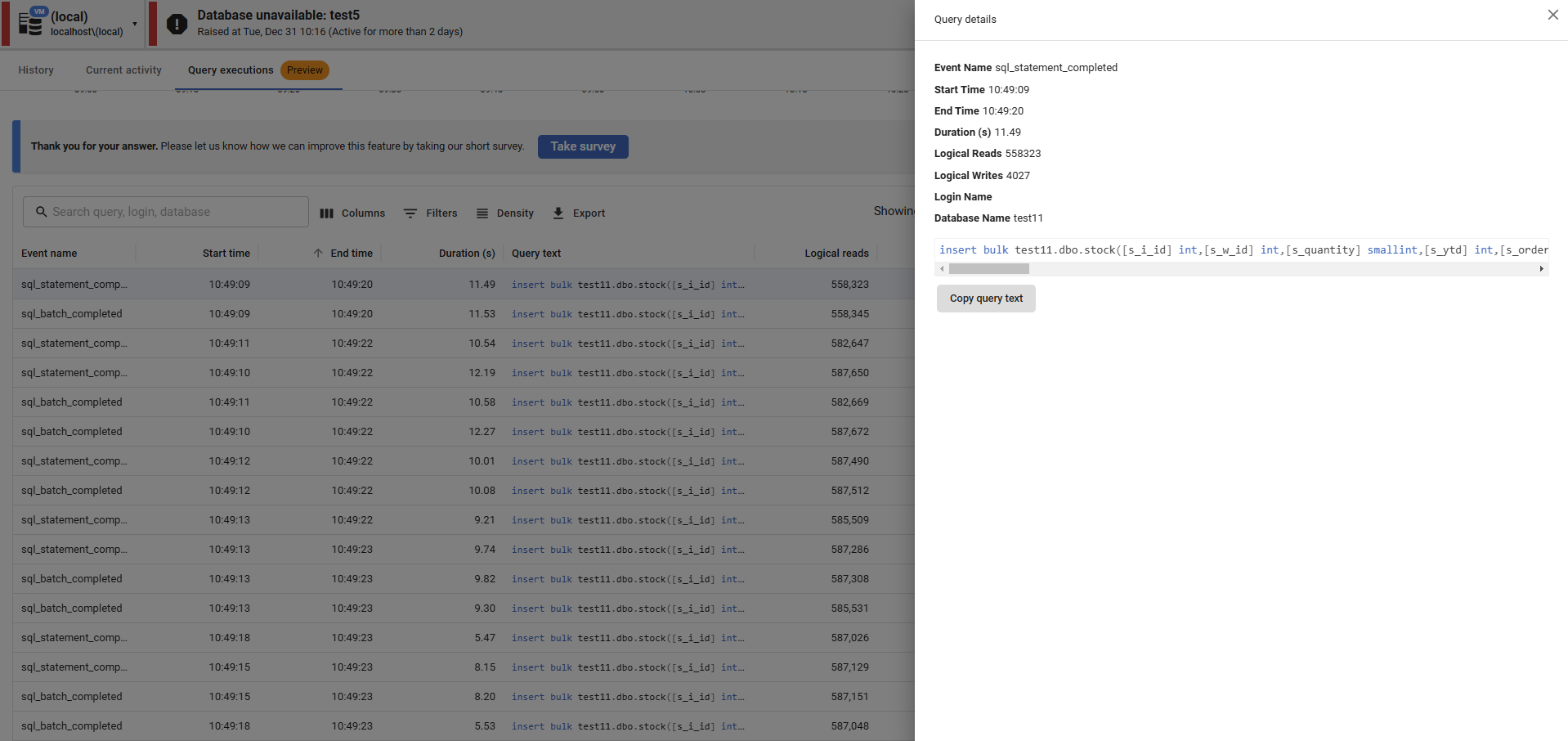 Query executions - Redgate Monitor 14 - Product Documentation