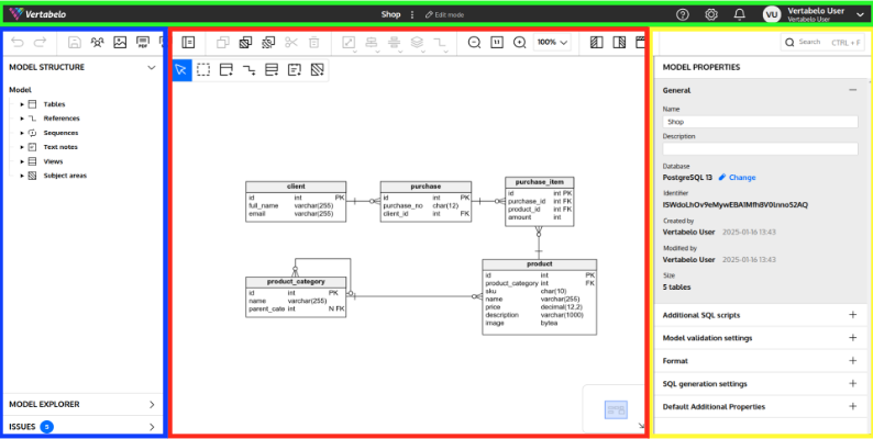 Physical model workspace overview - Redgate Data Modeler - Product ...