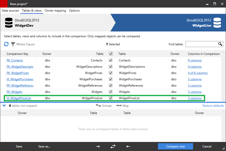 Worked example - deploying data in two databases - SQL Data Compare 12 ...