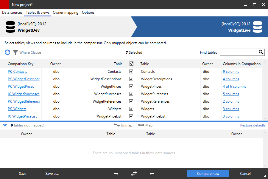 Worked example - deploying data in two databases - SQL Data Compare 16 ...