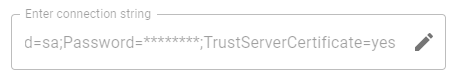 The obfuscated connection string field
